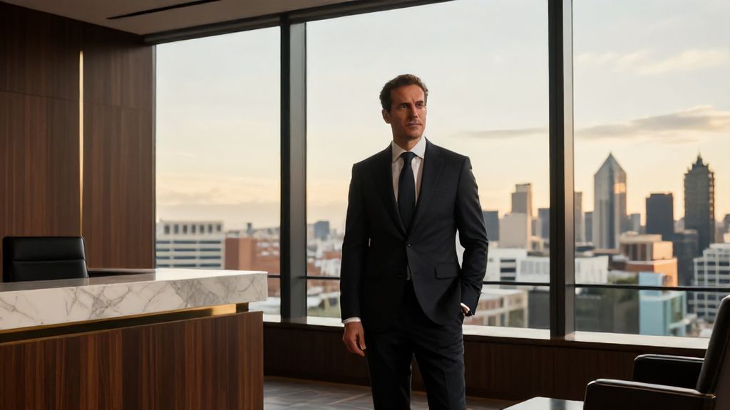 Mentor financiero en una oficina cálida y profesional